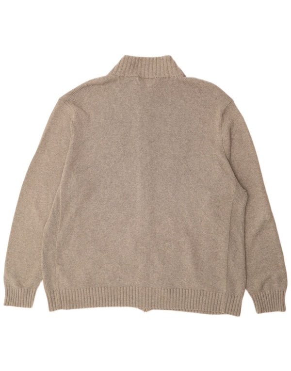 POLO RALPH LAUREN Ανδρικό πουλόβερ ψηλή ζακέτα 3XL από βαμβακερό μπεζ