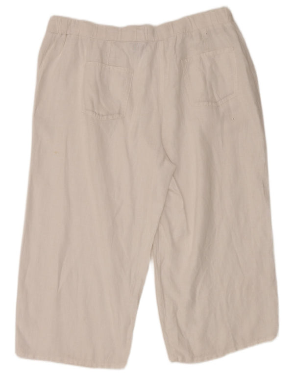 Marks & Spencer Γυναικείο Ψηλόμεσο Παντελόνι Κάπρι UK 16 Large W36 L21 Λευκό