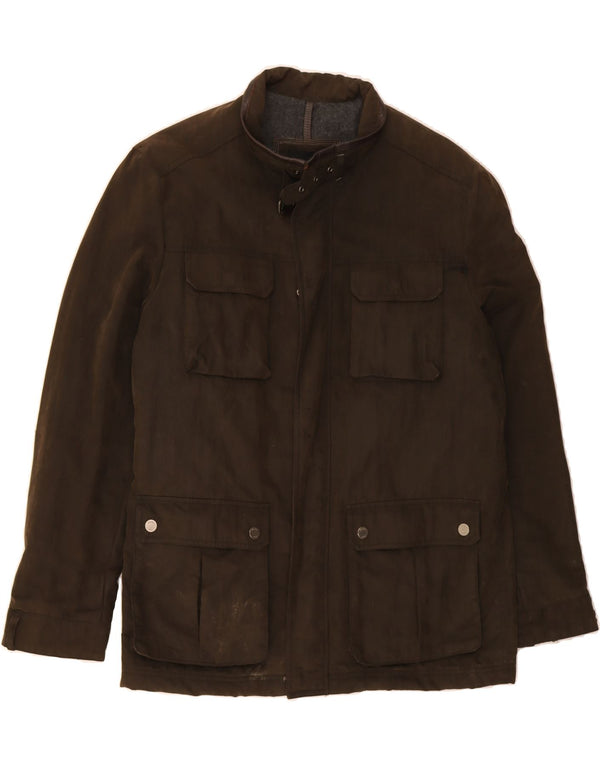 MASSIMO DUTTI Ανδρικό κερωμένο βαμβακερό μπουφάν UK 44 2XL καφέ