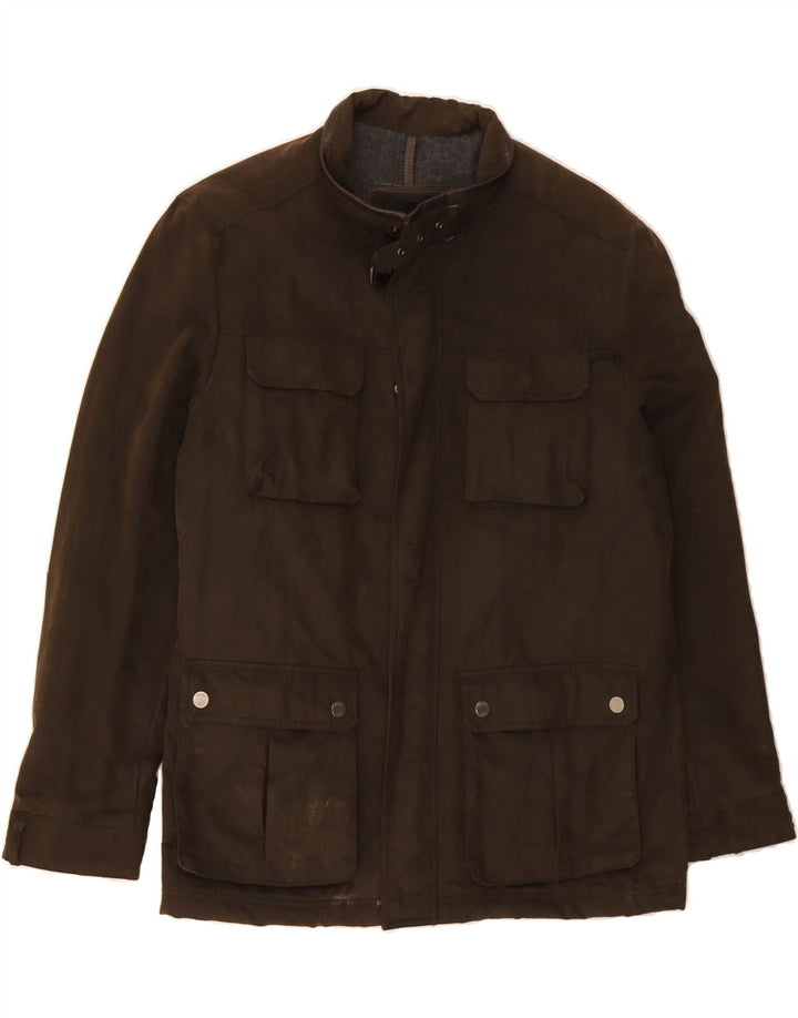 MASSIMO DUTTI Ανδρικό κερωμένο βαμβακερό μπουφάν UK 44 2XL καφέ