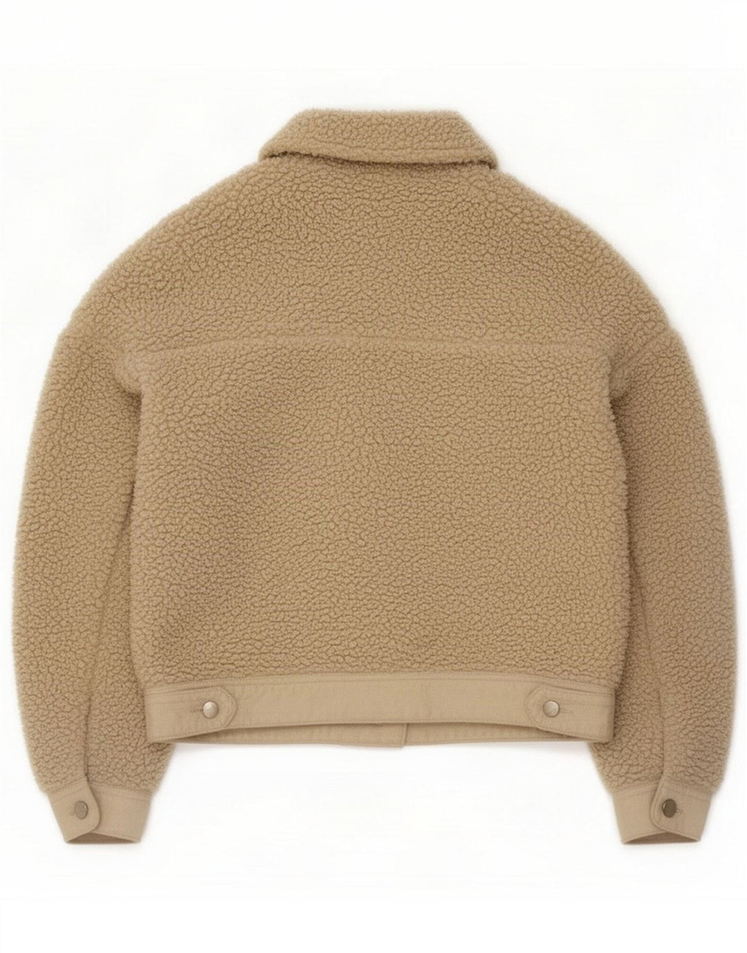 Zara Γυναικείο μπουφάν φλις μεγάλου μεγέθους UK 6 XS Off White Polyester