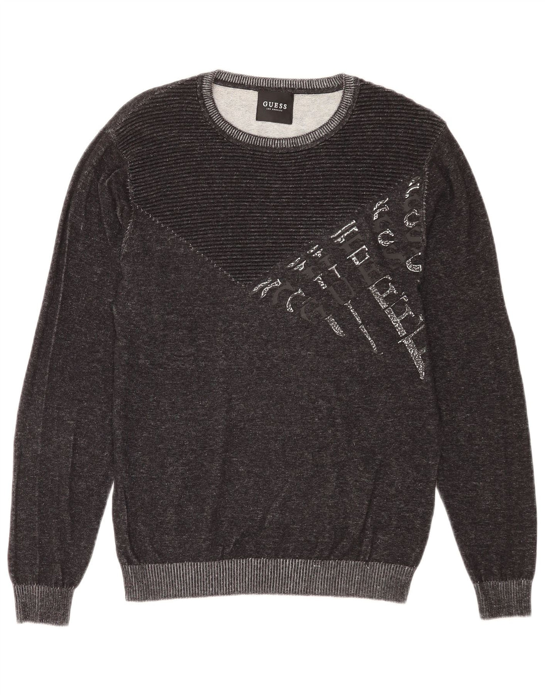 Ανδρικό γραφικό φούτερ Guess Jumper μεγάλο γκρι βαμβακερό