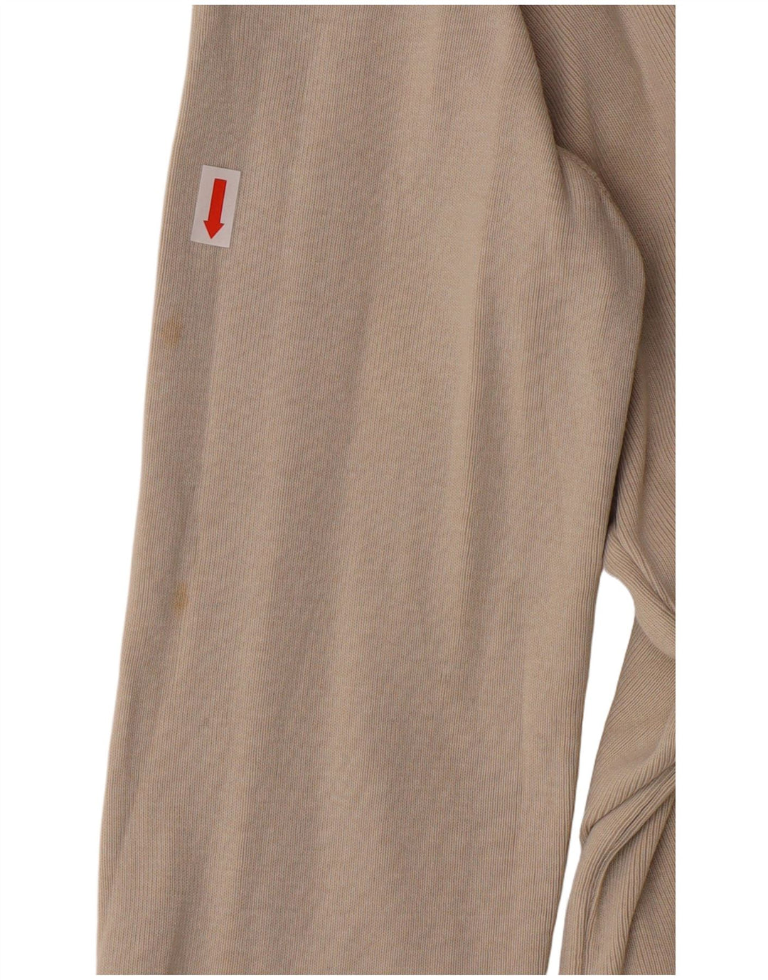 Calvin Klein Γυναικεία Crop Μπλούζα Τοπ UK 14 Large Beige Βαμβακερό