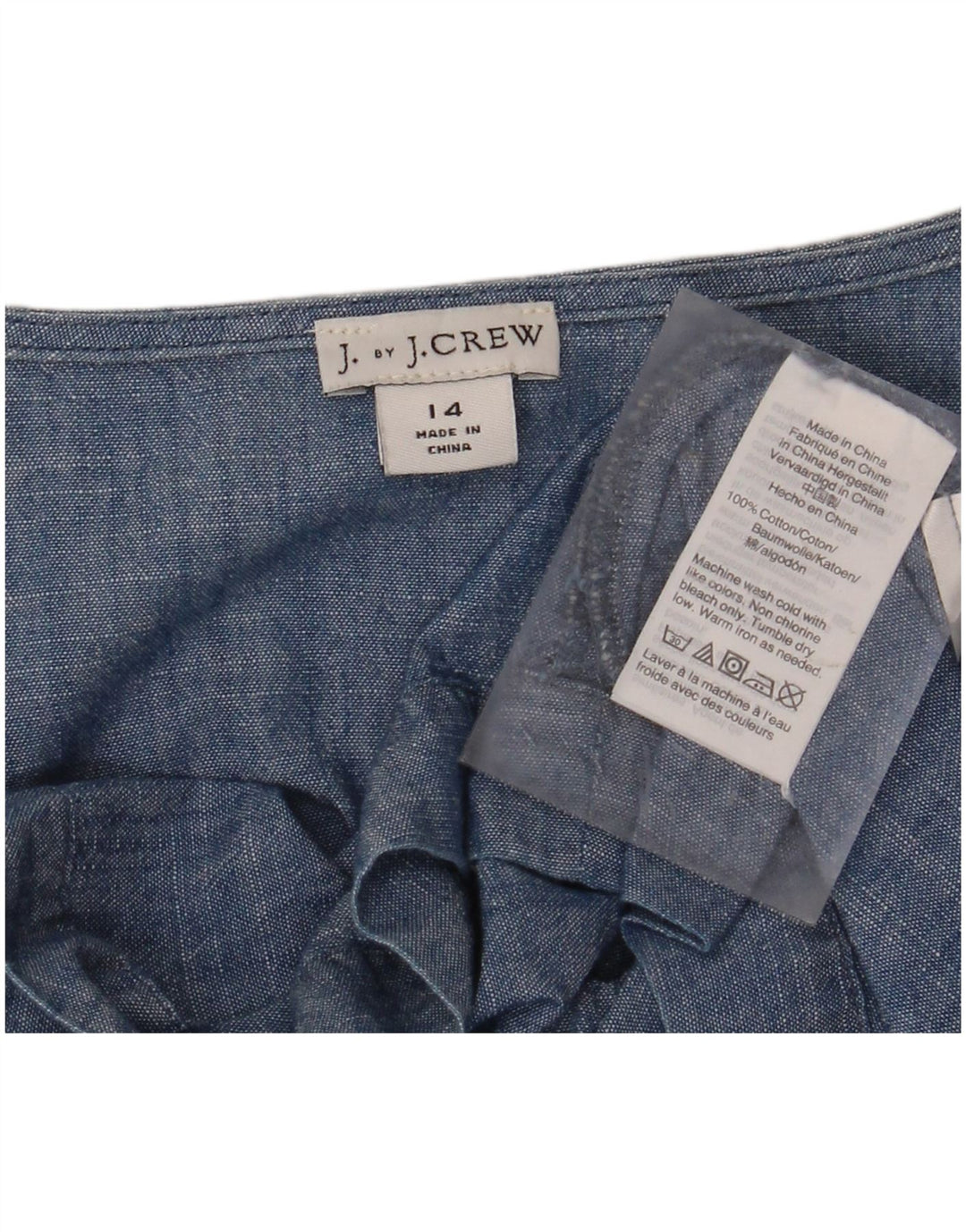 Γυναικεία μπλούζα J. CREW Top UK 14 Large Blue Cotton