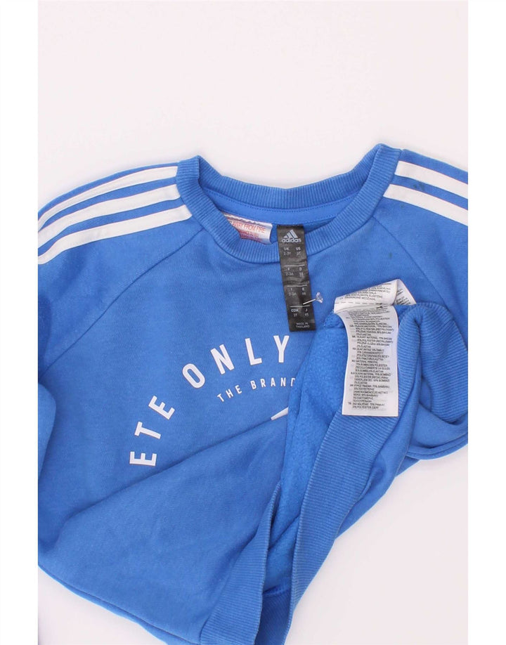 Γραφικό Φούτερ Adidas Boys Jumper 2-3 ετών Μπλε βαμβακερό
