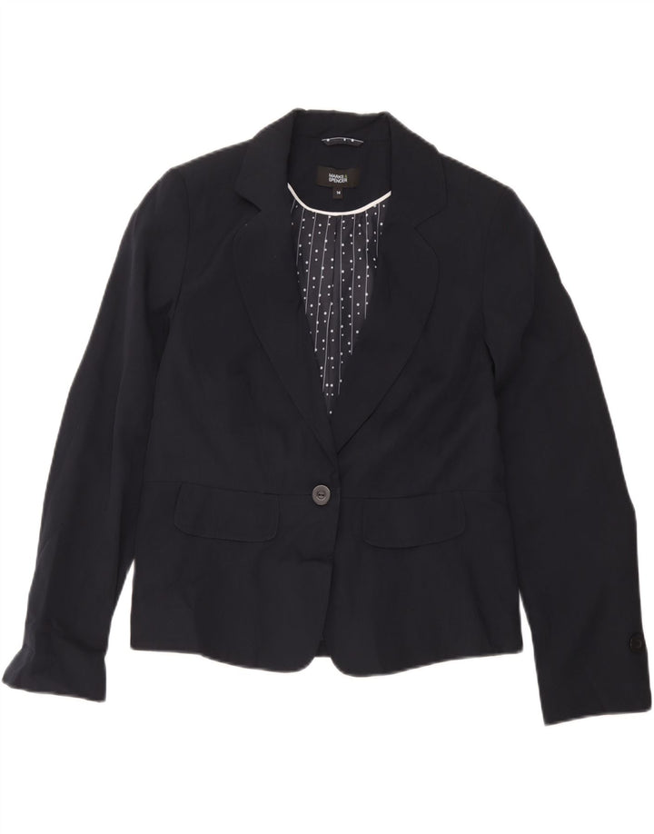 Marks & Spencer Γυναικείο σακάκι UK 14 Medium Navy Blue ριγέ