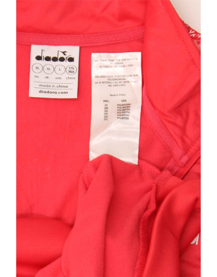 Diadora Γυναικεία αθλητική φόρμα γραφικών Top Jacket UK 18 XL Red Polyester