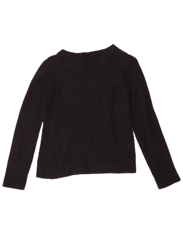 J. Crew Γυναικείο Teddie Boat Neck Jumper πουλόβερ UK 6 XS μαύρο βαμβακερό