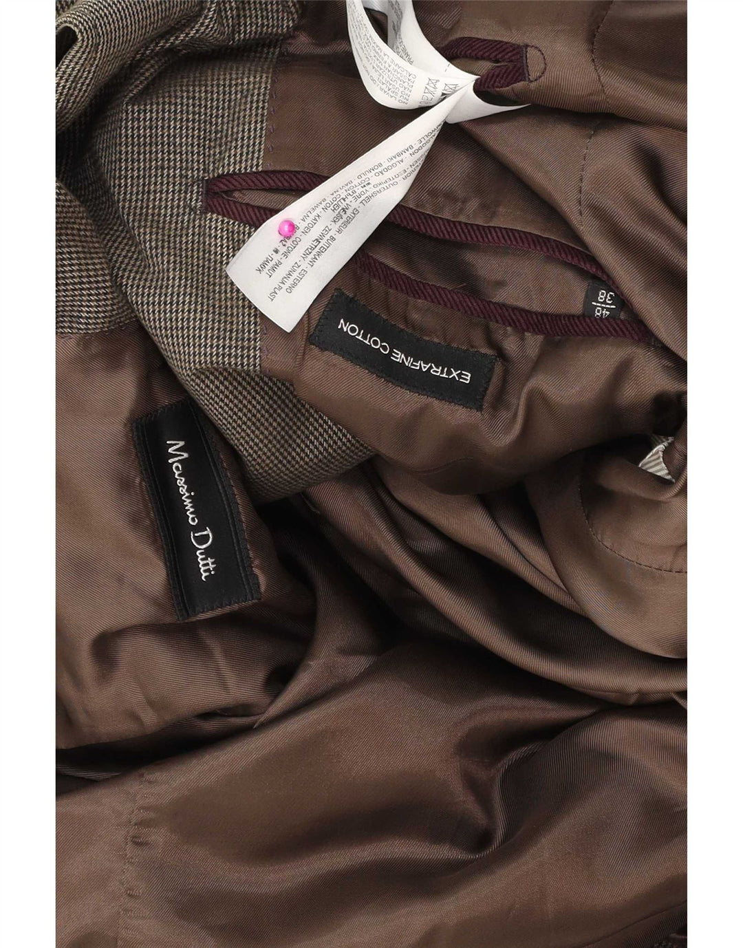 Massimo Dutti Ανδρικό μπλέιζερ με 3 κουμπιά μπουφάν EU 48 Μεσαίο καφέ βαμβακερό