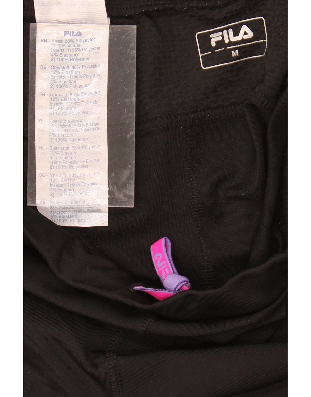FILA Womens Tracksuit Trousers UK 12  Medium  Black Colourblock Polyester Vintage Fila and Second-Hand Fila from Messina Hembry 