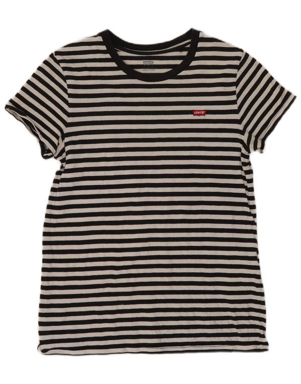 Γυναικείο T-Shirt Levi's Top UK 4 XS Μαύρο ριγέ βαμβακερό