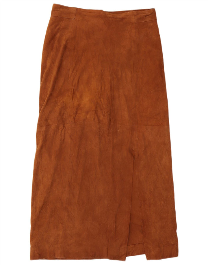 Vintage Γυναικεία Suede Maxi Φούστα Μεσαίο W30 Καφέ