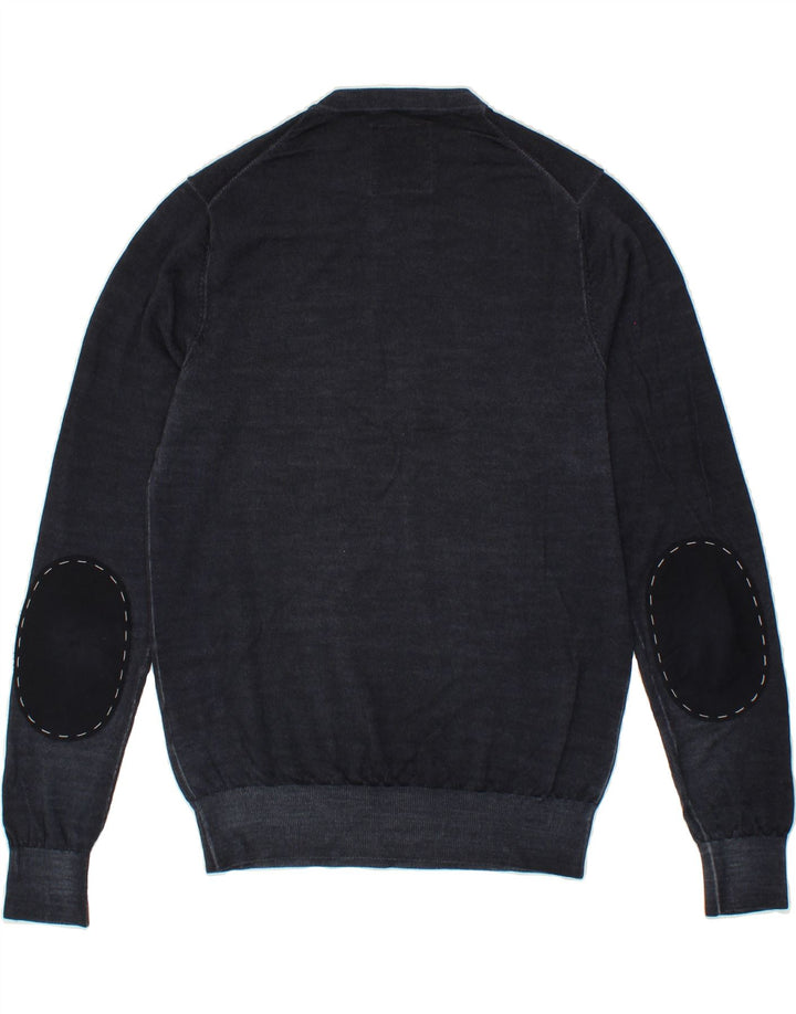 SUN68 Mens Crew Neck Jumper Sweater Medium Navy Blue Wool Vintage Sun68 and Second-Hand Sun68 from Messina Hembry 
