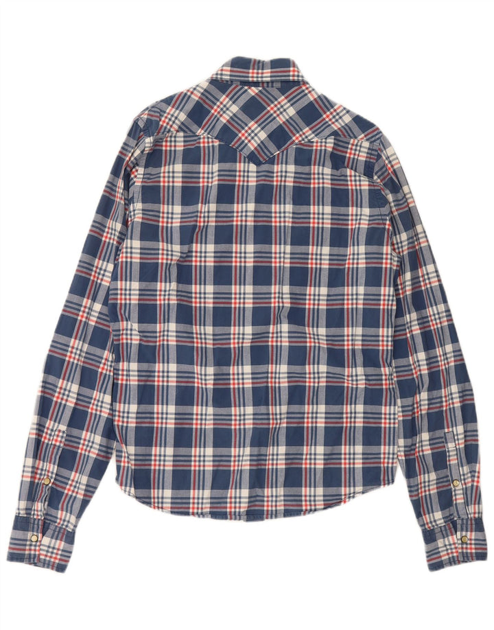 Ανδρικό πουκάμισο Hollister Large Navy Blue Check Cotton