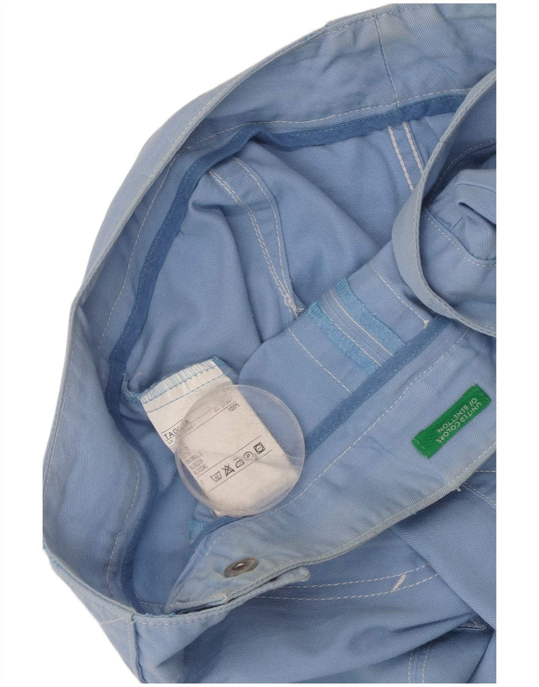 Γυναικείο ίσιο κομμένο παντελόνι Benetton W30 L23 Μπλε βαμβακερό