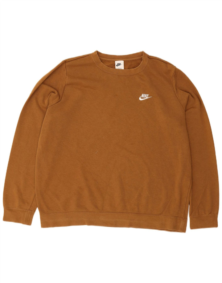 NIKE Mens Tall Sweatshirt Jumper XL Brown Cotton