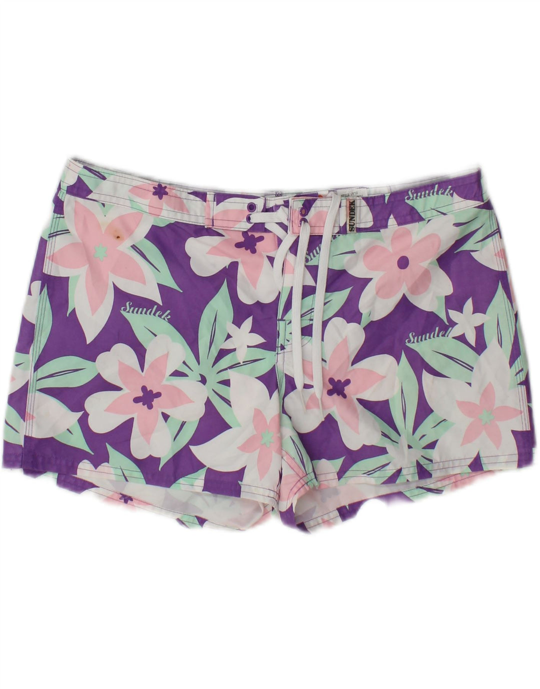 SUNDEK Womens Swimming Shorts US 6 Medium Multicoloured Floral Vintage Sundek and Second-Hand Sundek from Messina Hembry 