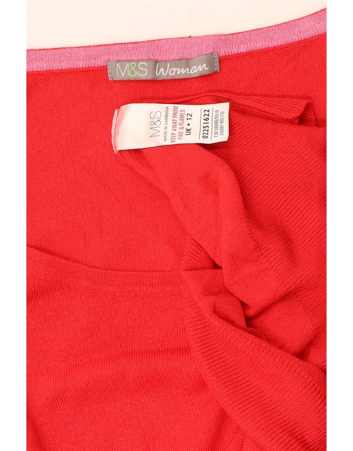 MARKS & SPENCER Γυναικείο πουλόβερ με λαιμόκαυστο UK 12 Medium Red