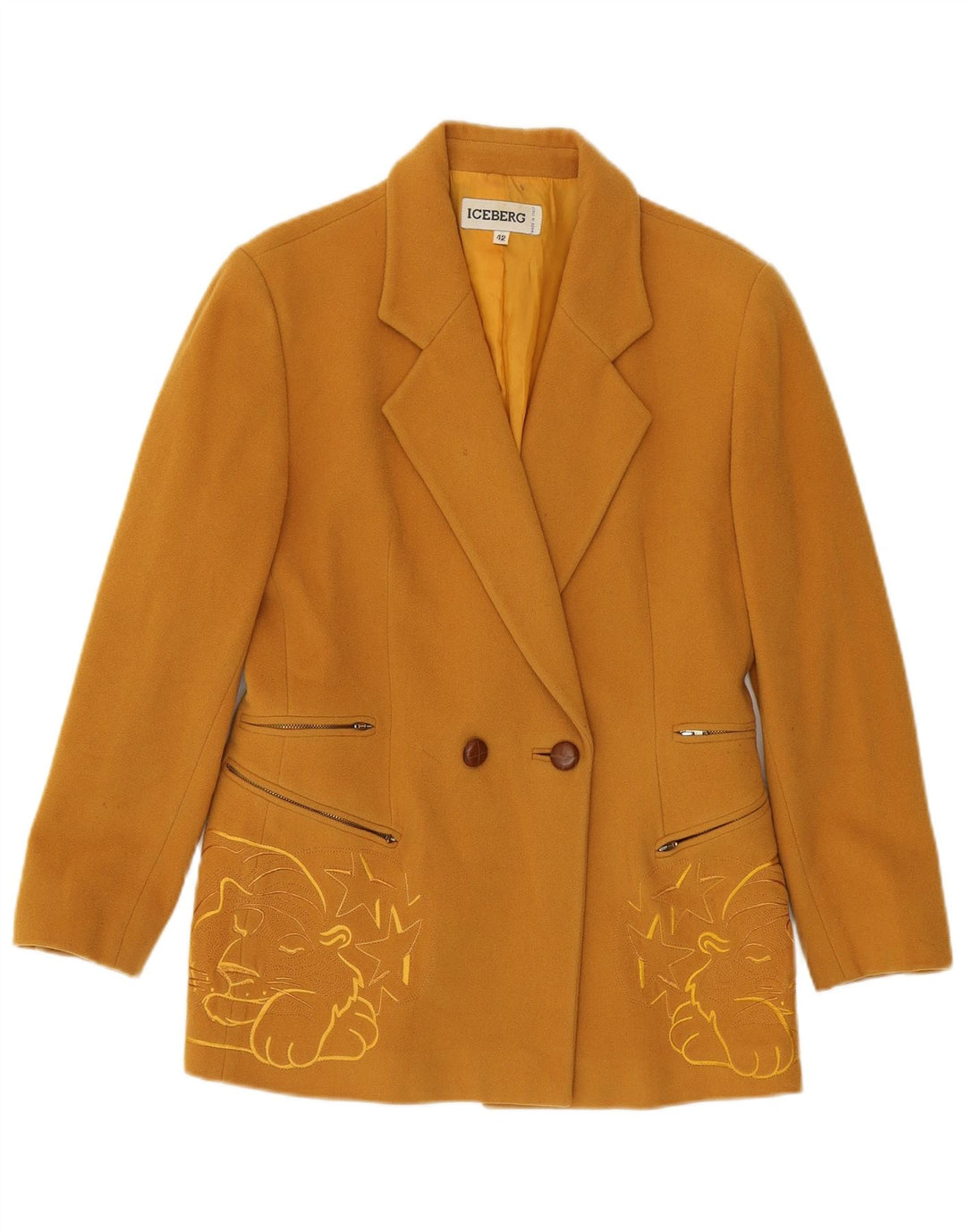 Iceberg Γυναικείο Μπουφάν σακάκι IT 42 Medium Yellow Animal Print