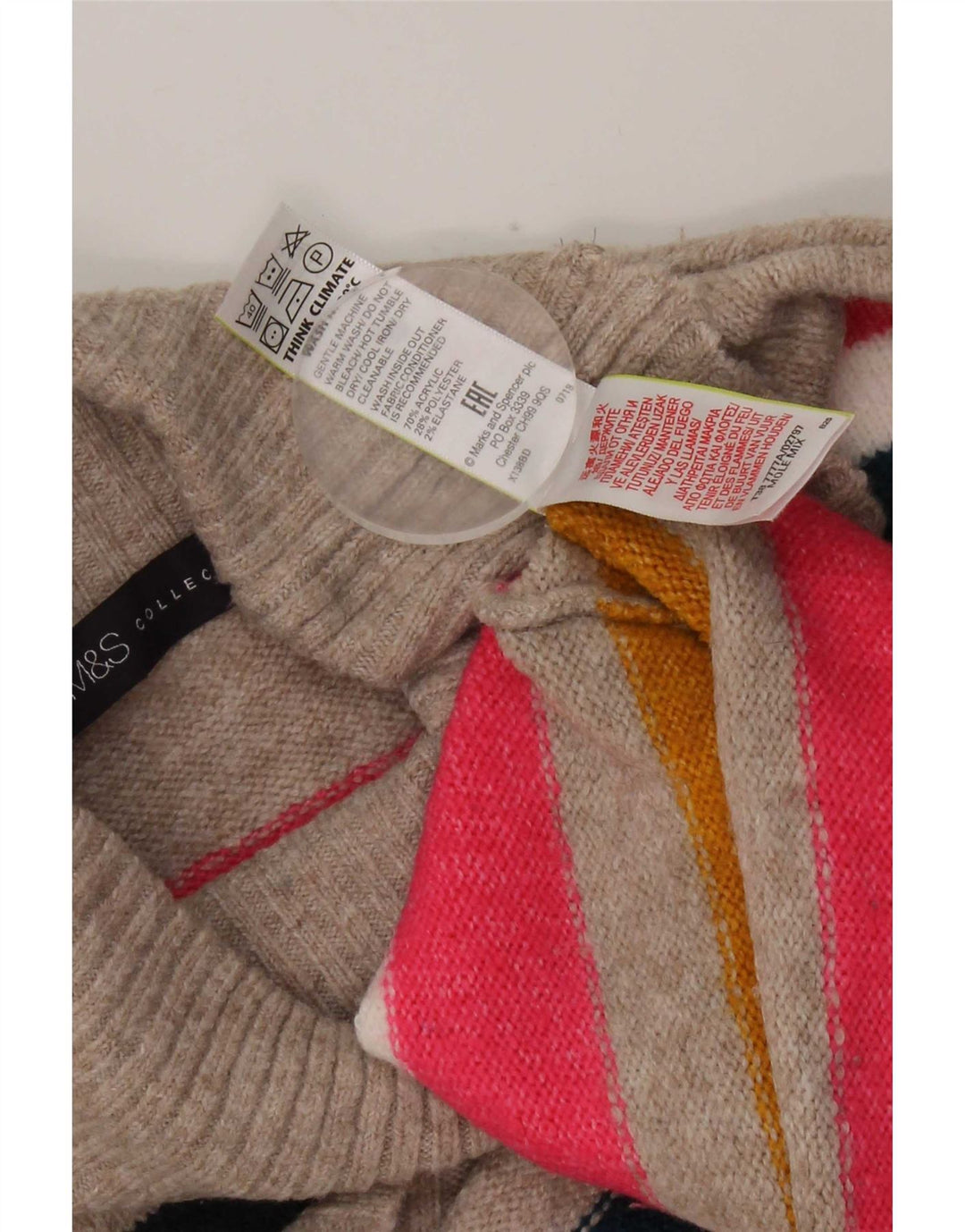 Marks & Spencer Γυναικείο πουλόβερ με ρολό λαιμόκοψη UK 18 XL πολύχρωμο