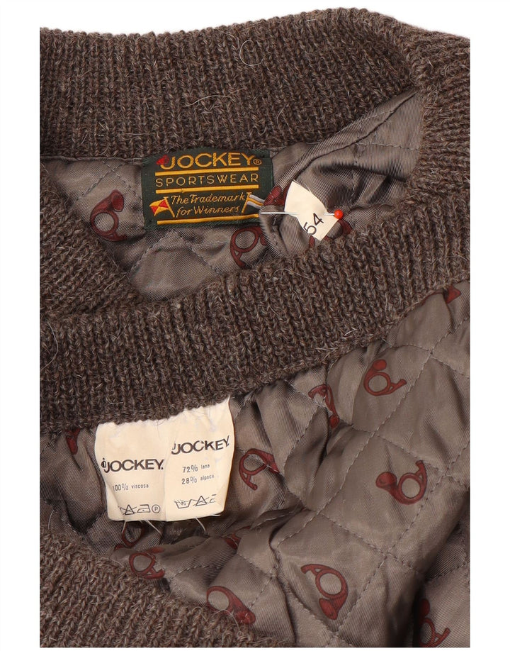 Jockey Mens Knit Bomber Jacket IT 54 2XL Γκρι Μαλλί