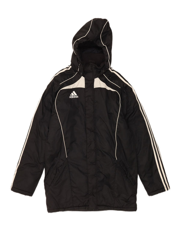 Ανδρικό παλτό Adidas με κουκούλα UK 36/38 Small Black Colourblock