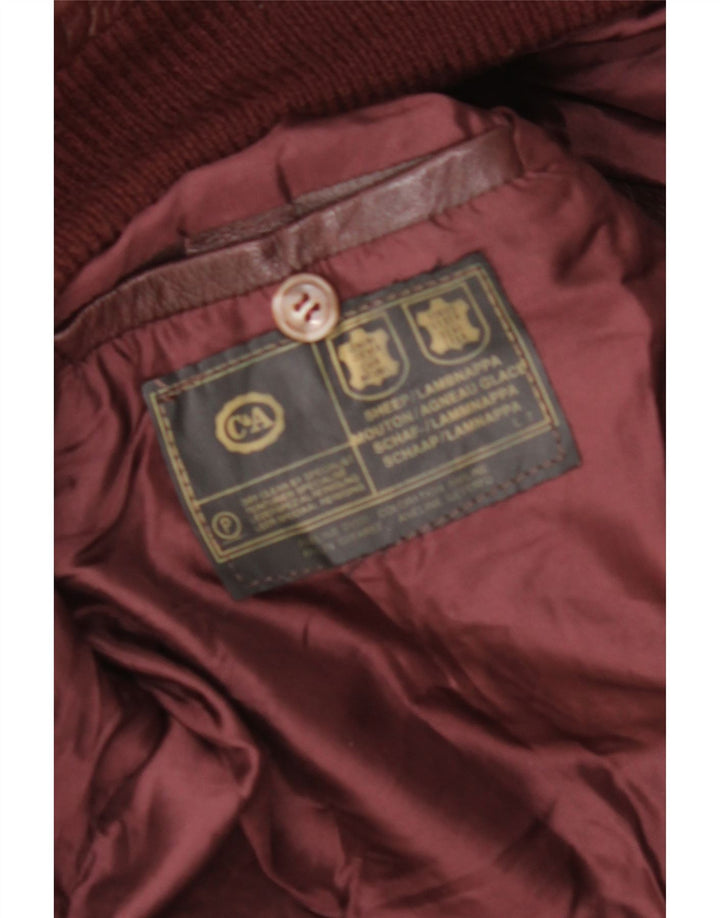 C&A Ανδρικό Δερμάτινο Μπουφάν UK 38 Medium Burgundy Leather