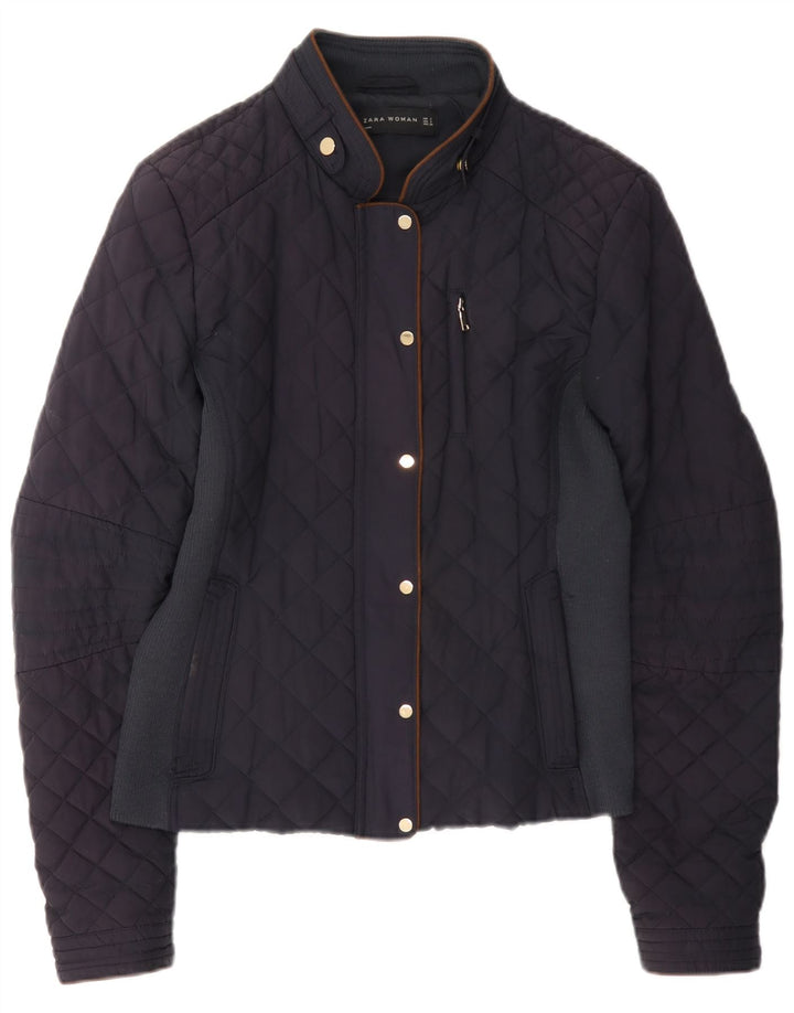Zara Γυναικείο Καπιτονέ μπουφάν UK 10 Small Navy Blue