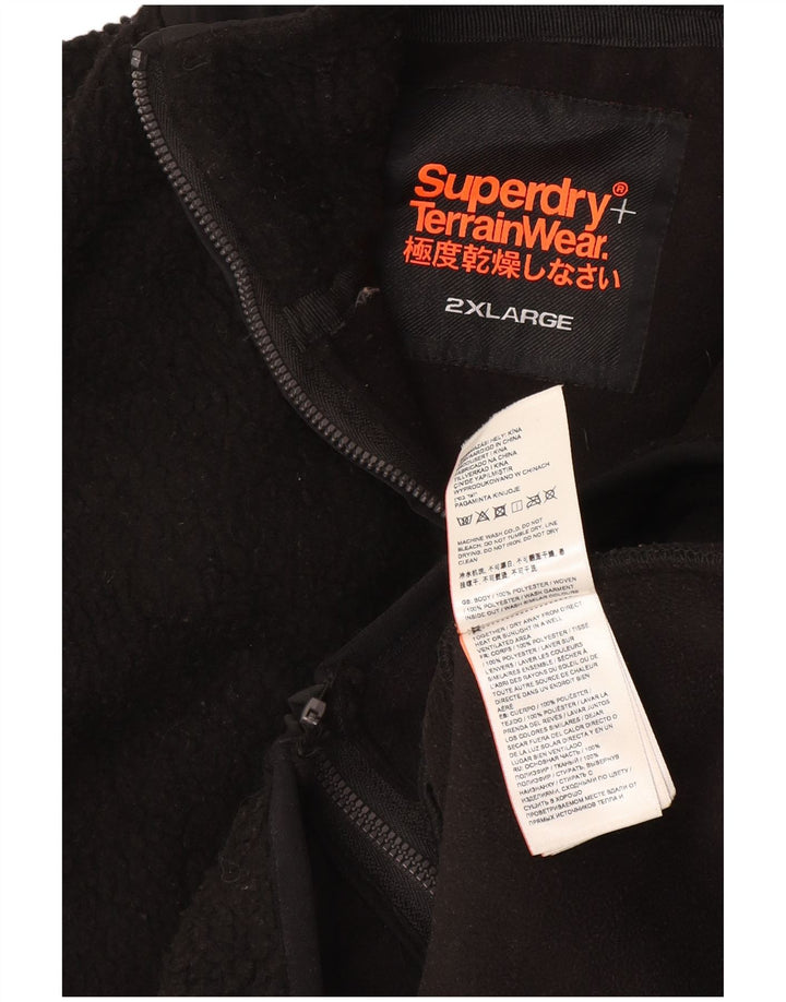 Superdry Ανδρικό Fleece Jacket UK 44 2XL Μαύρο Πολυεστέρας
