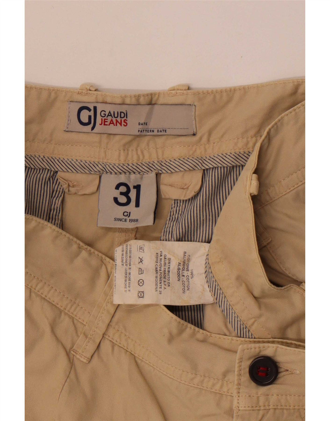 Gaudi Ανδρικό κανονικό σορτς Cargo Medium W31 Beige βαμβακερό