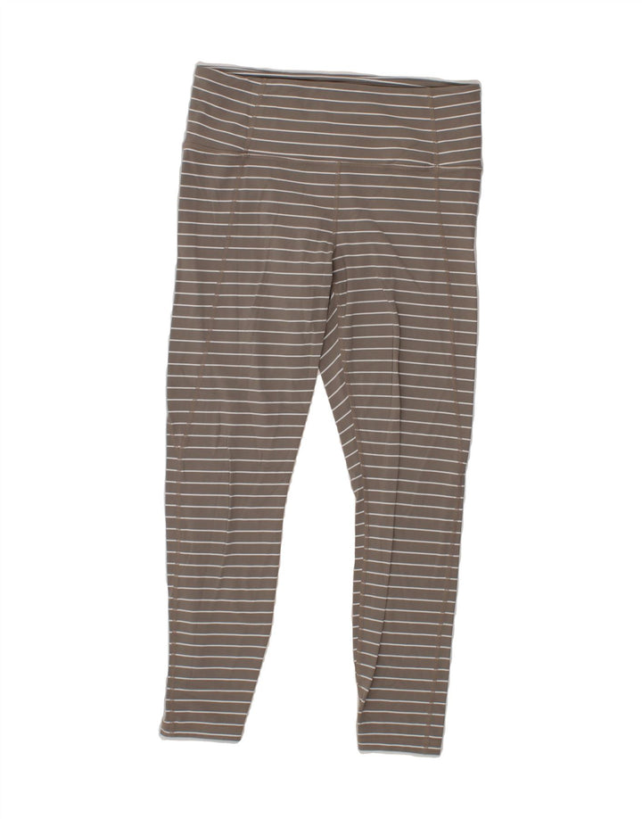 ATHLETA Womens Leggings UK 14 Medium  Beige Striped Nylon Vintage Athleta and Second-Hand Athleta from Messina Hembry 