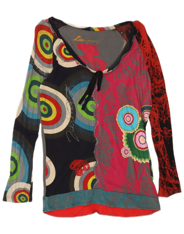DESIGUAL Γυναικείο μακρυμάνικο τοπ γραφικό UK 18 XL πολύχρωμο γεωμετρικό