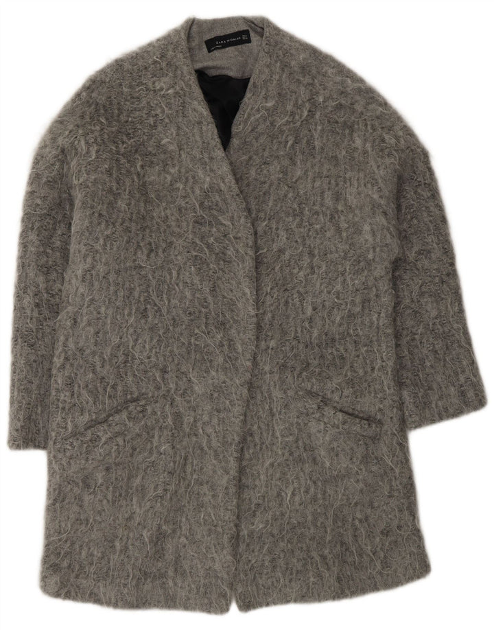 Zara Γυναικείο Ανοιχτό Παλτό UK 14 Medium Grey