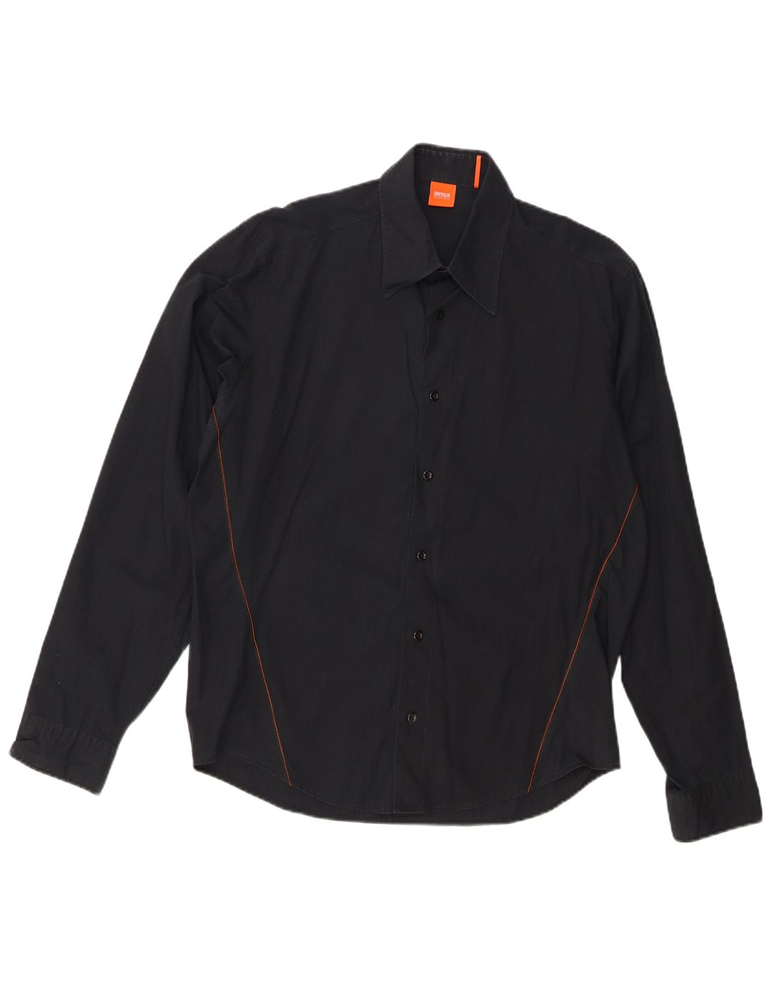 Ανδρικό πουκάμισο Hugo Boss, μεσαίο μαύρο βαμβακερό