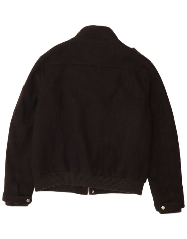 ANGELO LITRICO Ανδρικό Military Bomber Jacket UK 42 XL Μαύρο μαλλί