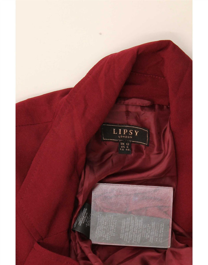 Lipsy Γυναικείο Open Blazer Jacket UK 12 Medium Burgundy Polyester