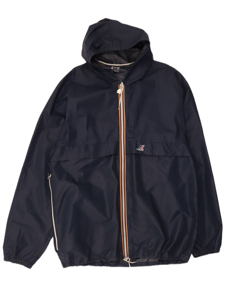K-Way Ανδρικό μπουφάν βροχής με κουκούλα UK 40 Large Navy Blue