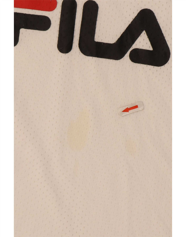 Fila Γυναικείο γραφικό T-Shirt Top UK 16 Large White Polyester