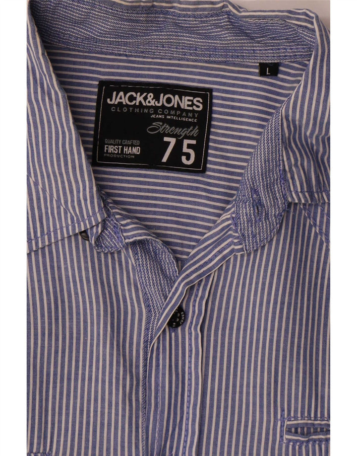Jack & Jones Ανδρικό κοντομάνικο πουκάμισο μεγάλο μπλε ρίγες