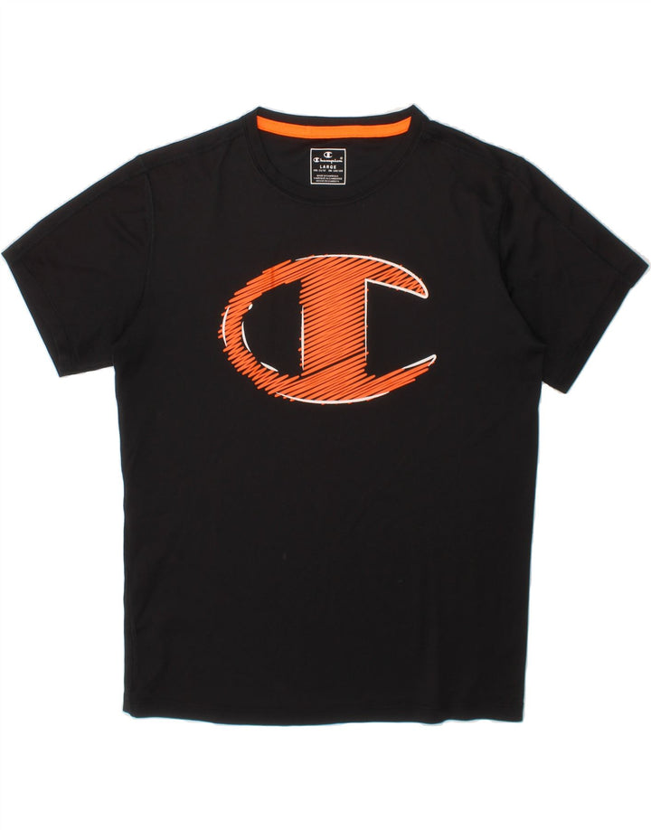 CHAMPION Boys Graphic T-Shirt Top 11-12 Years Large Black Vintage Champion and Second-Hand Champion from Messina Hembry 
