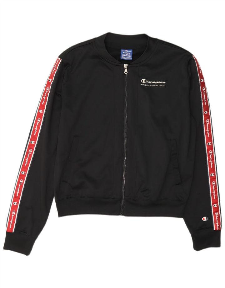 Champion Γυναικεία φόρμα φόρμας γραφικών Top Jacket UK 14 Medium Black Colourblock