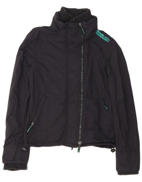 Superdry Γυναικείο τζάκετ αντιανεμικό γραφικό UK 10 Small Black Polyester