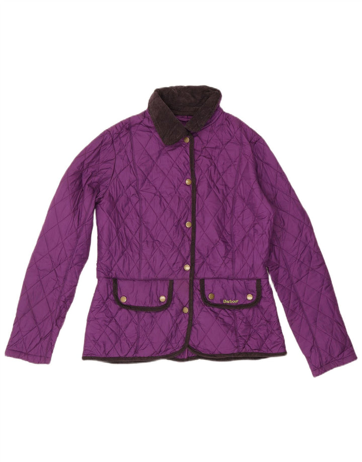 Barbour γυναικείο καπιτονέ μπουφάν UK 12 Medium Purple Colourblock Polyester