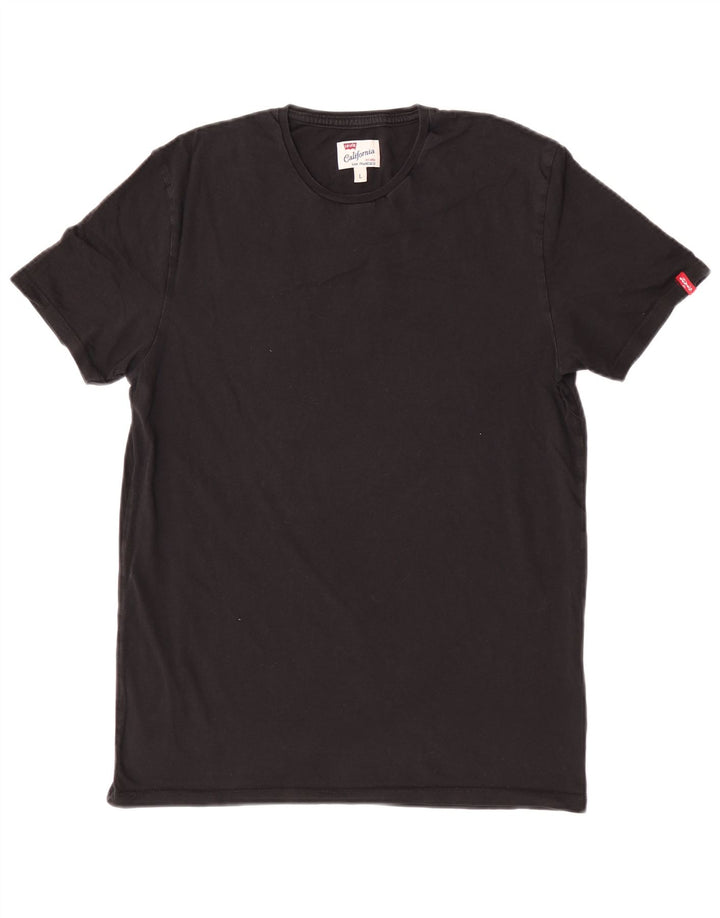 Γυναικείο T-Shirt Levi's Top UK 14 Large μαύρο βαμβακερό