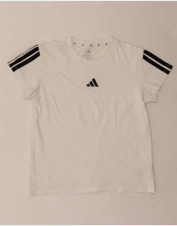 Adidas Boys T-Shirt Top 14-15 Years XL Λευκό βαμβακερό