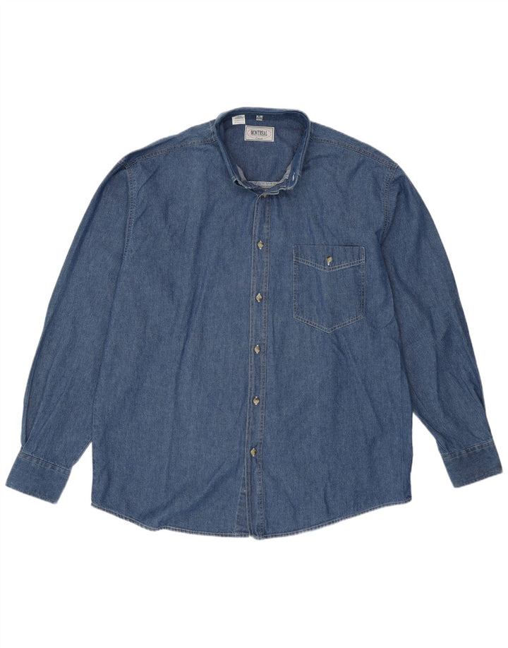 Ανδρικό πουκάμισο τζιν VINTAGE Μέγεθος 43/44 XL Μπλε βαμβακερό