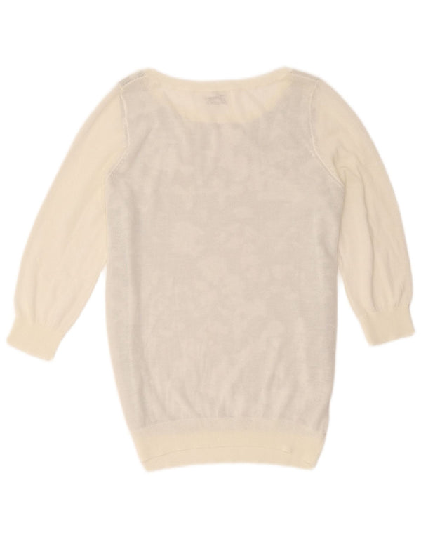 Guess Γυναικείο πουλόβερ με λαιμόκαυμα UK 14 Medium White Camouflage