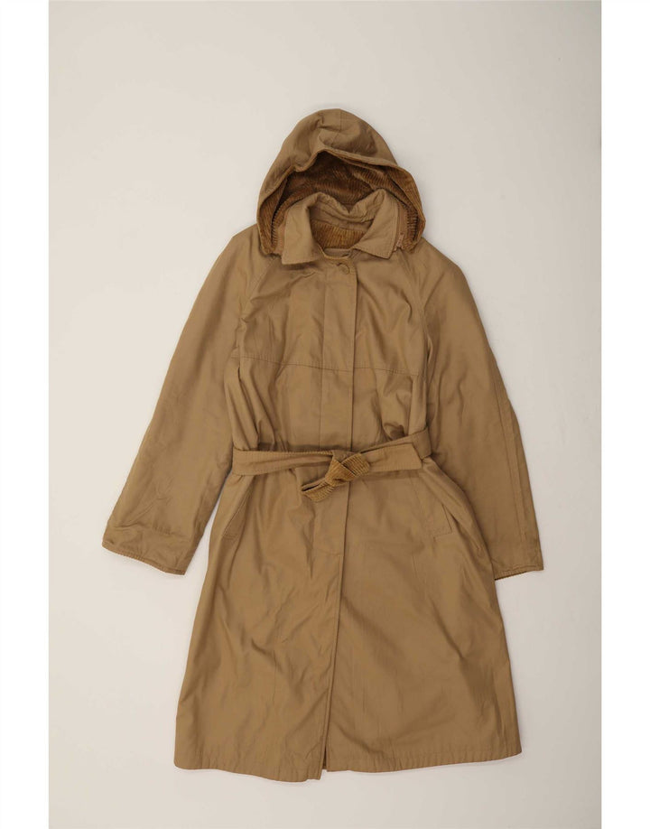 Vintage γυναικείο αναστρέψιμο παλτό με κουκούλα UK 14 Medium Beige