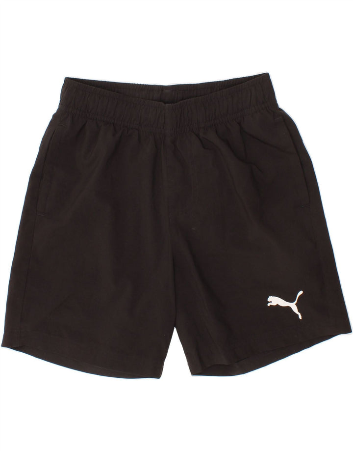 PUMA Boys Sport Shorts 9-10 Years Medium Black Polyester Vintage Puma and Second-Hand Puma from Messina Hembry 