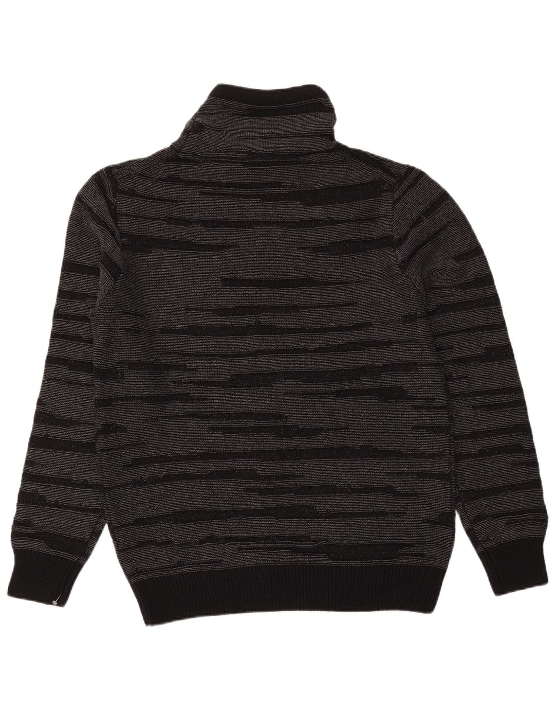 Ανδρικό πουλόβερ Dkny Roll Neck, Βαμβακερό μεσαίο μαύρο ριγέ